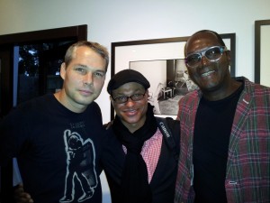 Shepard Fairey, Clinton H. Wallace and Dennis Morris. Photo credit: Demi Goddess Chronicle